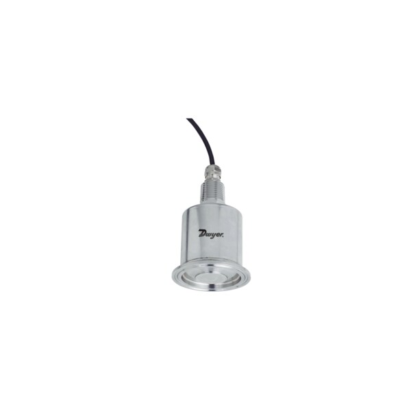 Sanitary pressure transmitter, range 0-15 psi, 150 psi overpressure, 2in sanitary clamp connection.